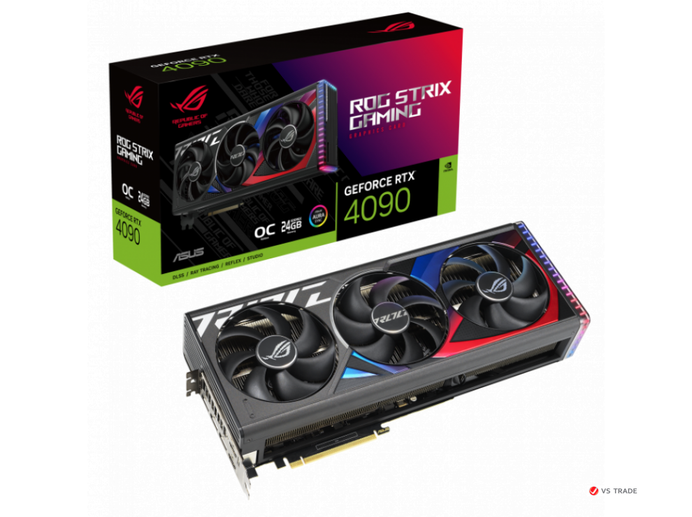 Видеокарта ASUS ROG-STRIX-RTX4090-O24G-GAMING, ROG Strix GeForce RTX® 4090 OC Edition 24GB GDDR6X,384bit,2xHDMI,3xDP,BOX