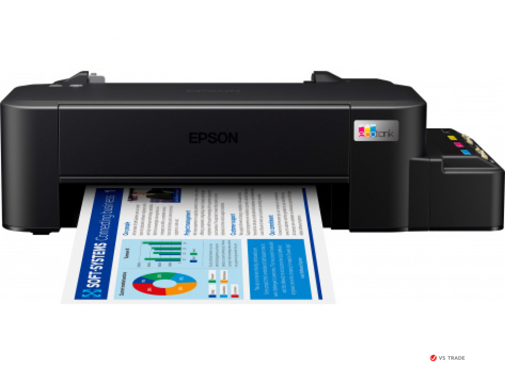 Принтер струйные цветной Epson L121 А4, C11CD76414, 4,5 стр/мин, USB, СНПЧ