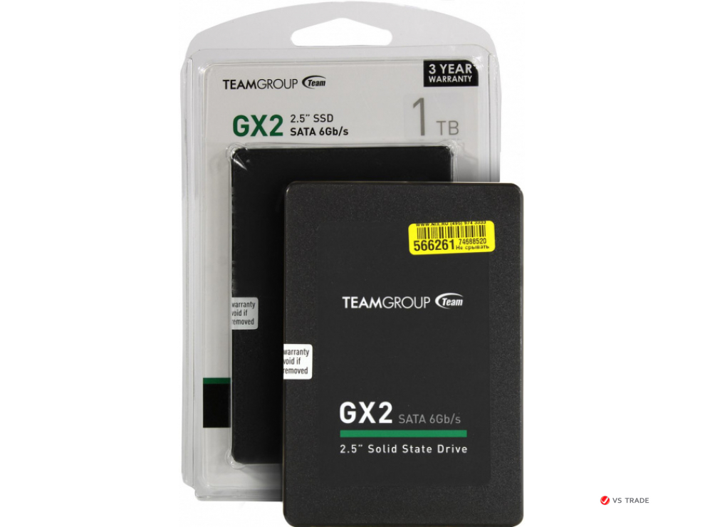 SSD-накопитель Team Group GX2 1TB, 2.5", 7mm, SATA-III 6Gb/s, T253X2001T0C101