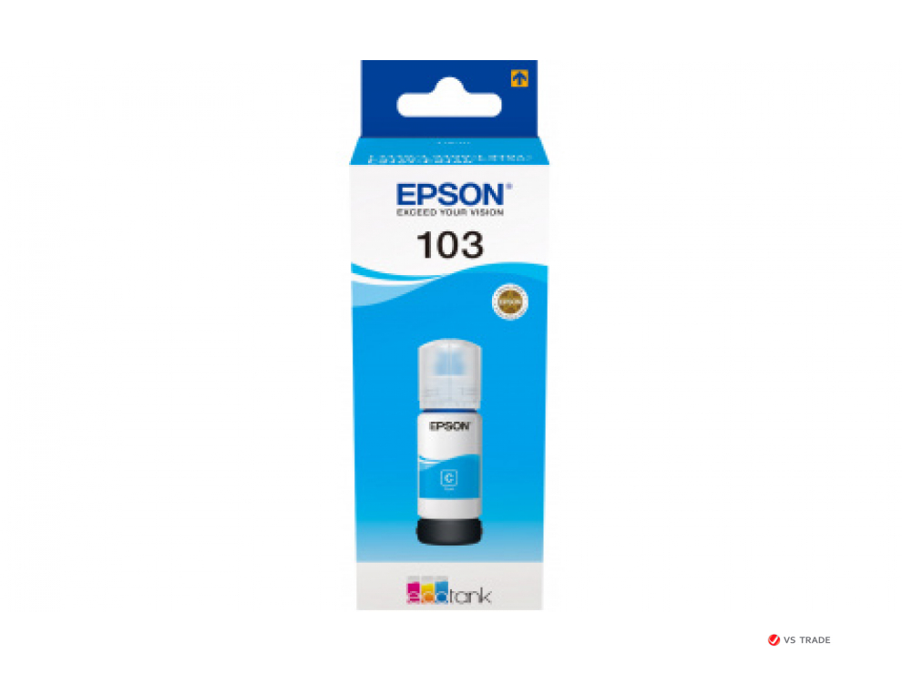 Контейнер с голубыми чернилами Epson C13T00S24A 103 EcoTank Cyan ink bottle