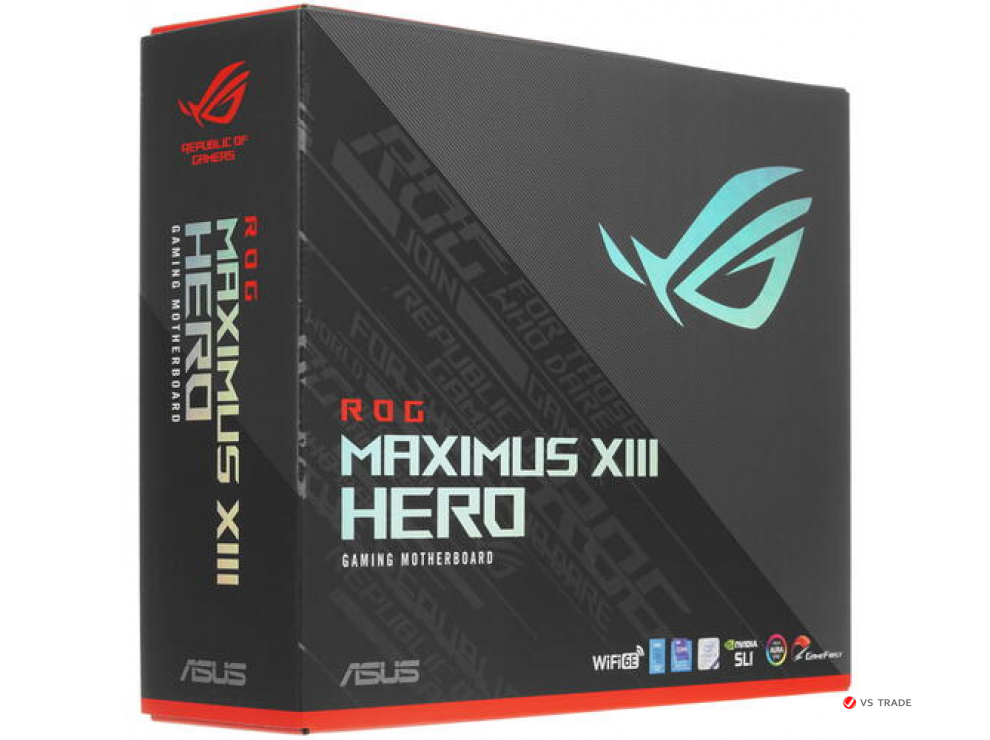 Сист. плата ASUS ROG MAXIMUS XIII HERO, Z590, 1200, 4xDIMM DDR4,3xPCI-E x16, PCI-Ex1, 4xM.2,6xSATA,2x2.5Gb Ethernet,BOX