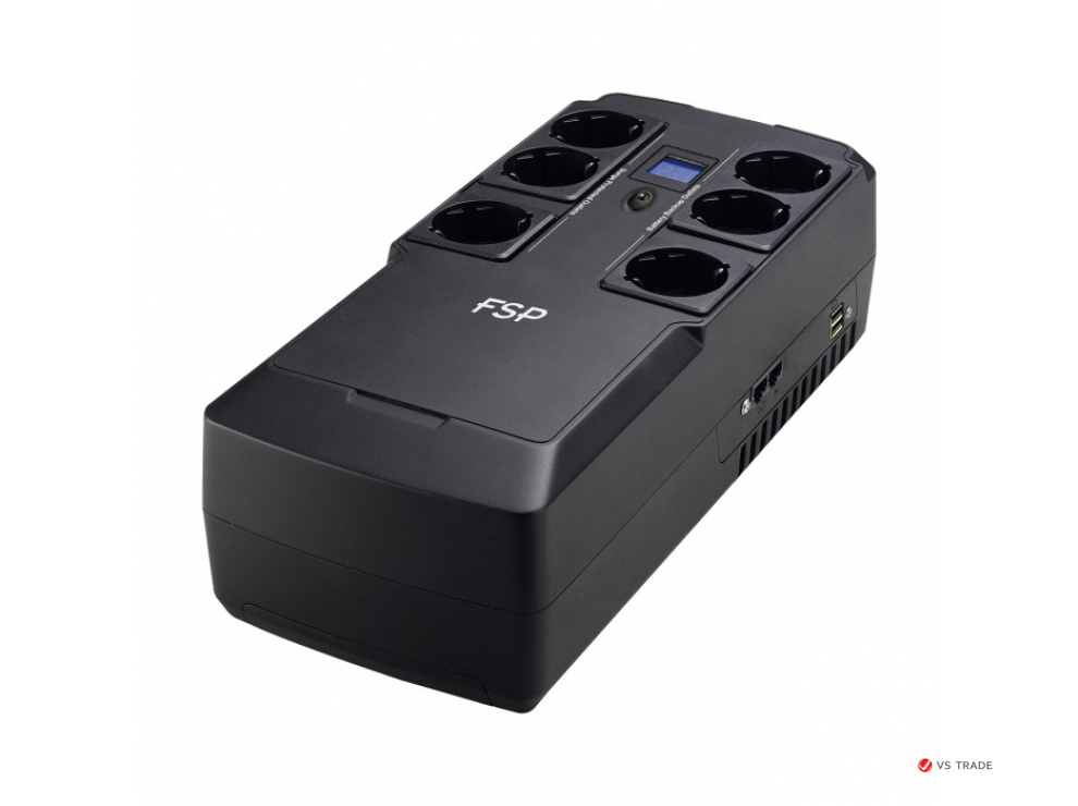 ИБП FSP Nanofit 800 480W/батарея 12V 5Ah/2xUSB charger 5V/1A//RJ45/6 розеток Euro/ЖК-дисплей