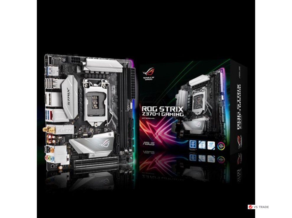 Сист. плата Asus ROG STRIX Z370-I GAMING, Z370, S1151, 2xDIMM DDR4, 1xPCI-E x16, 2xM.2, HDMI, DP, mini ITX