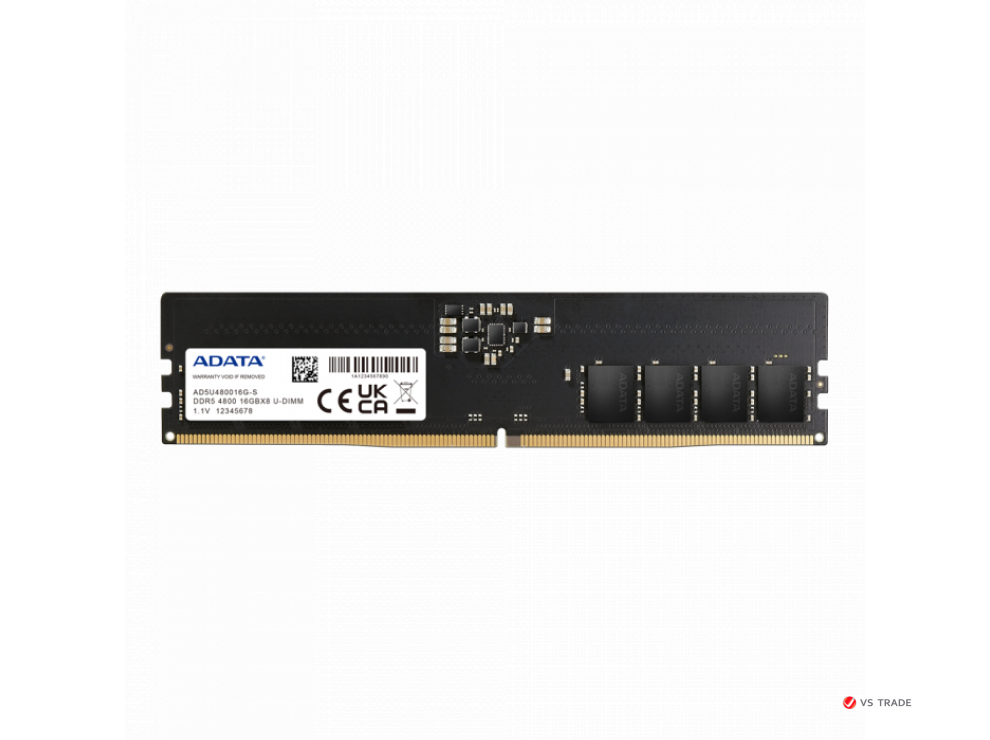 ОЗУ A-Data 8Gb 4800MHz DDR5 DIMM, CL40, 1.1v,  AD5U48008G-S