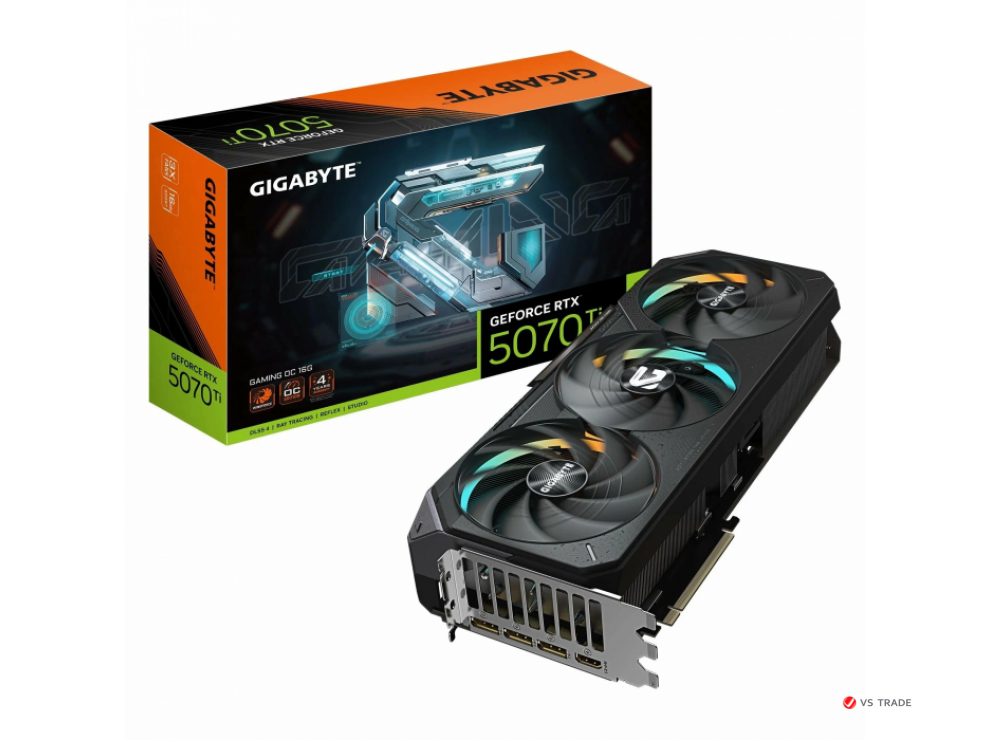 Видеокарта Gigabyte GV-N507TGAMING OC-16GD, RTX 5070Ti GAMING OC, 16G GDDR7, 256bit, HDMI, DP, BOX