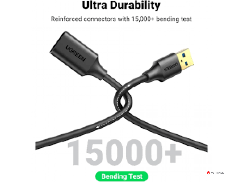 Кабель удлинитель Ugreen US129 USB-A Male to USB-A Female Extension Cable 5М 90722