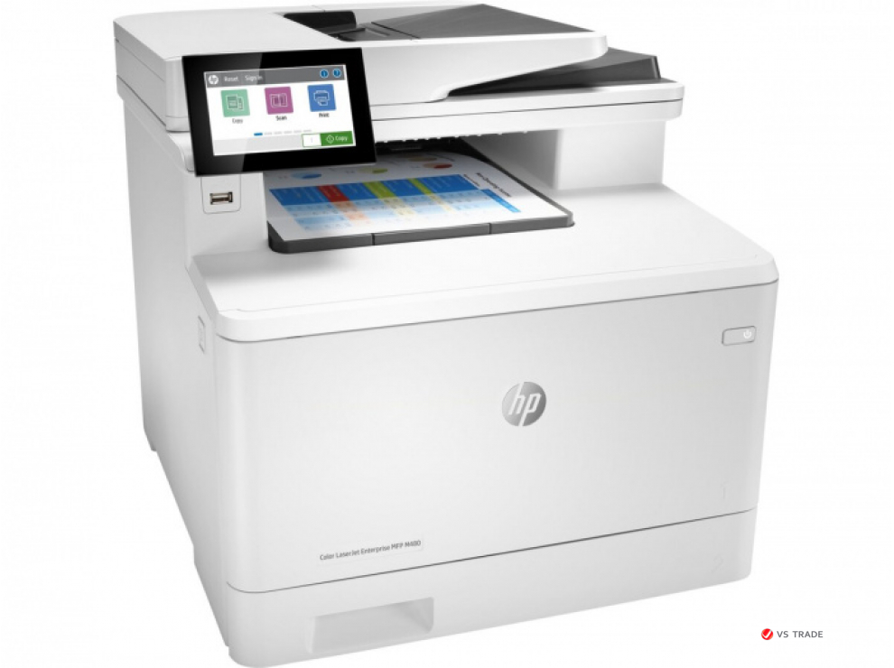 МФУ лазерное цветное HP Color LaserJet Ent M480f 3QA55A, А4, 27 стр/мин, 2ГБ, факс, ADF, duplex,  Ethernet