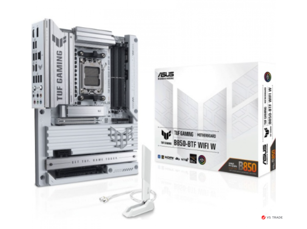 Сист.плата ASUS TUF GAMING B850-BTF WIFI W, B650, AM5, 4xDDR5, 2xPCI-E x16, PCI-Ex1, M2, SATA,HDMI,DP, WIFI7, WHITE, BOX
