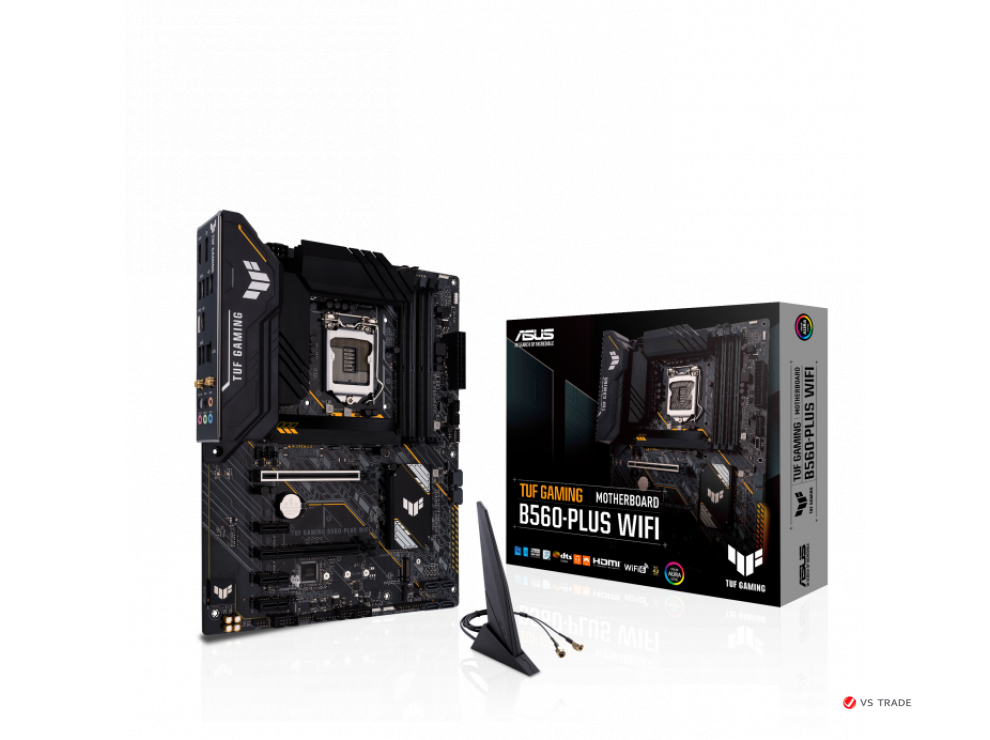 Сист. плата ASUS TUF GAMING B560-PLUS WIFI, B560, 1200, 4xDIMM DDR4, 2xPCI-E x16, PCI-Ex1, M.2, 6xSATA,WIFI6,DP,HDMI,BOX