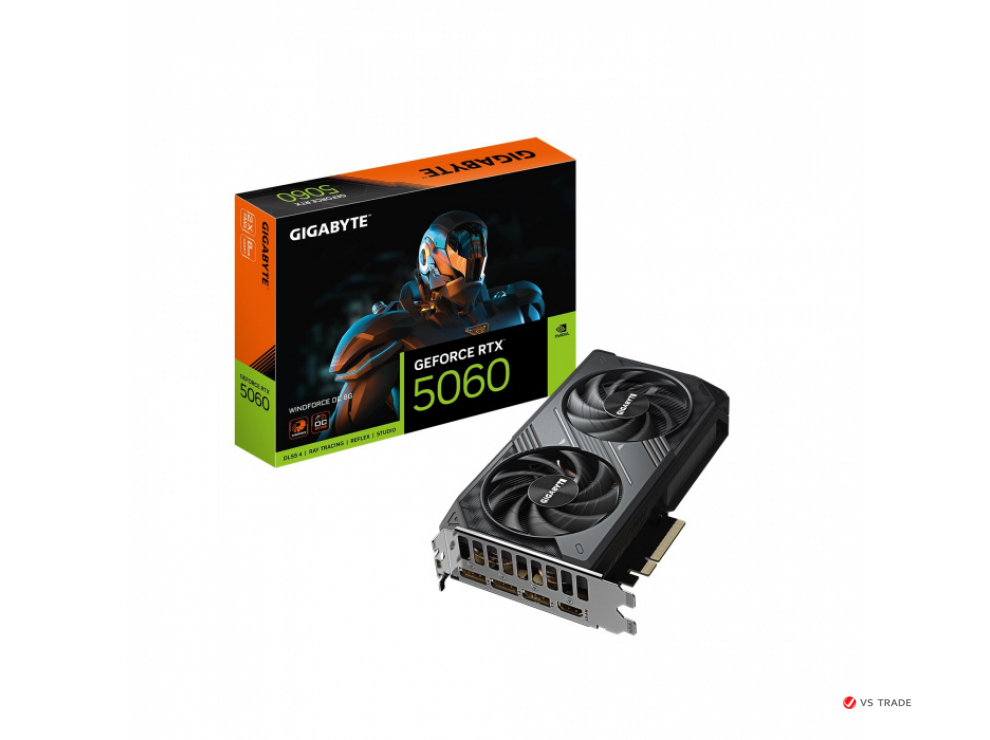 Видеокарта Gigabyte GV-N5060WF2OC-8GD 1.0, 8Gb GDDR7, 128 Bit, HDMI, DP, BOX