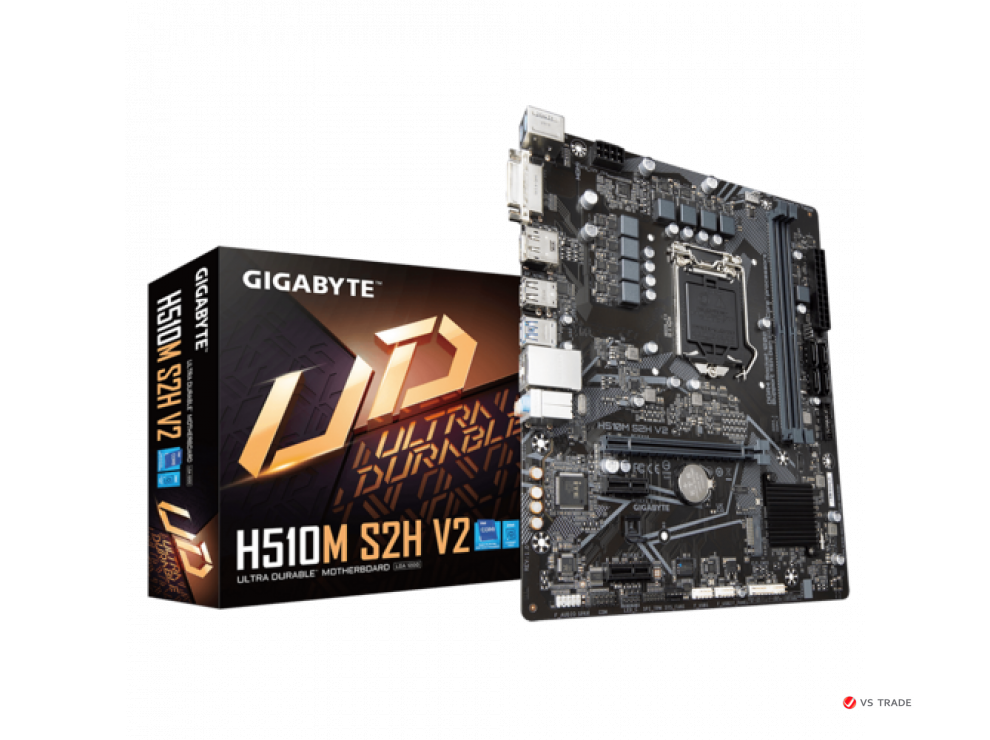 Сист. плата Gigabyte H510M-S2H V2, H510, 1200, 2xDIMM DDR4, 1xPCI-E x16, 2xPCI-E x1, M2, 4xSATA, HDMI, DVI-D, DP, mATX