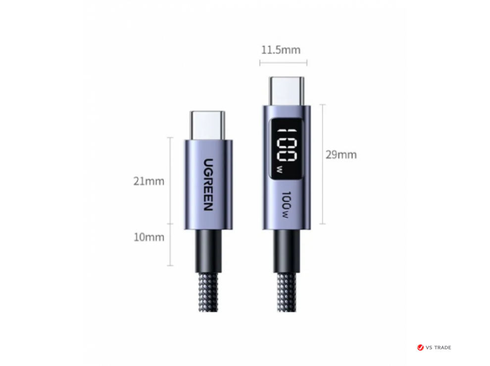 Кабель UGREEN L529 65862 USB-C to USB-C PD Fast Charging Cable