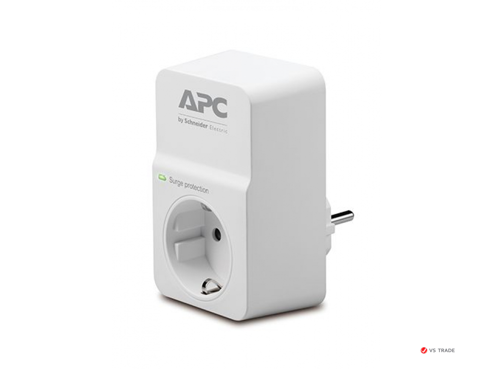 Сетевой фильтр APC PM1W-RS Essential SurgeArrest, 1 розетка, 230 В, CEE7 Schuko, белый