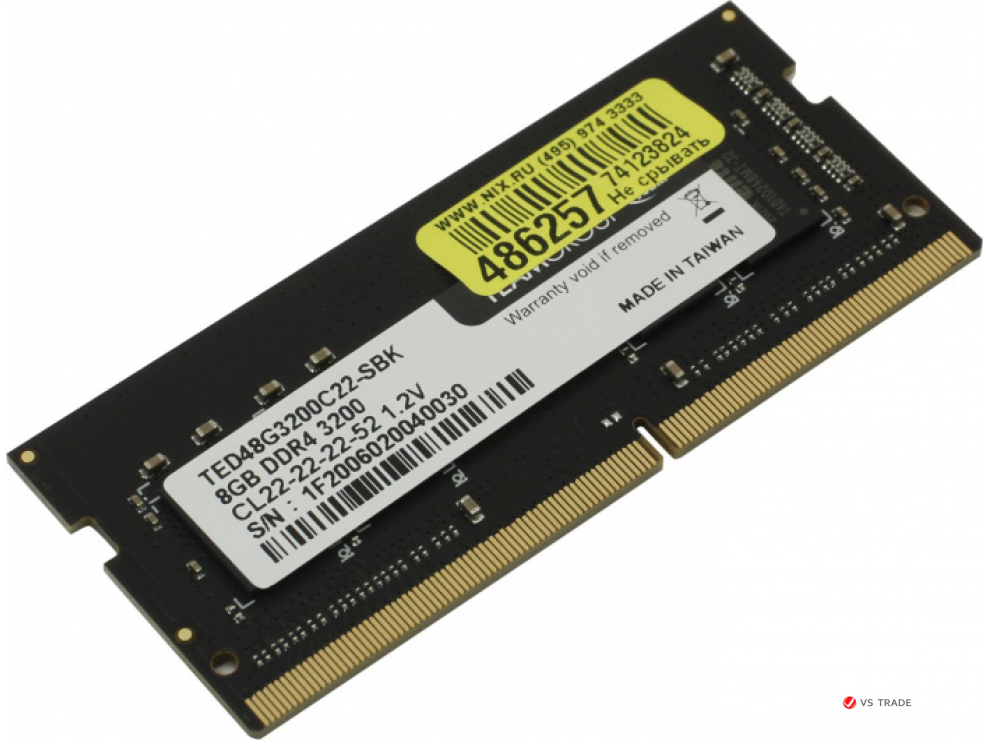 ОЗУ для ноутбука TeamGroup ELITE SO-DIMM DDR4 DIMM 8 Gb / 3200MHz, CL22, TED48G3200C22-S01