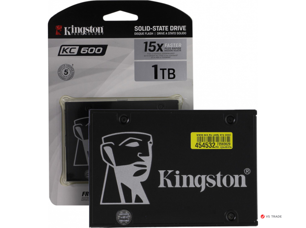 Твердотельный накопитель Kingston SKC600/1024G , 1024GB 2.5, Read 550Mb/s, Write 520Mb/s, SATA 6Gb