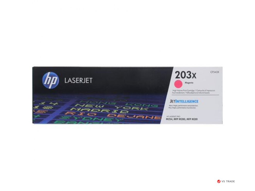 Оригинальный картридж увеличенной емкости HP 203X LaserJet 203X, Пурпурный CF543X