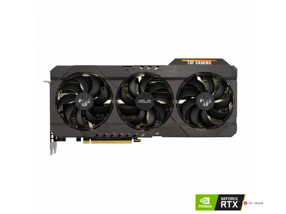 Видеокарта ASUS TUF-RTX3070-O8G-V2-GAMING, Triple fan, 8Gb/256bit GDDR6, 2xHDMI 2.1, 3xDP 1.4a, HDCP, BOX