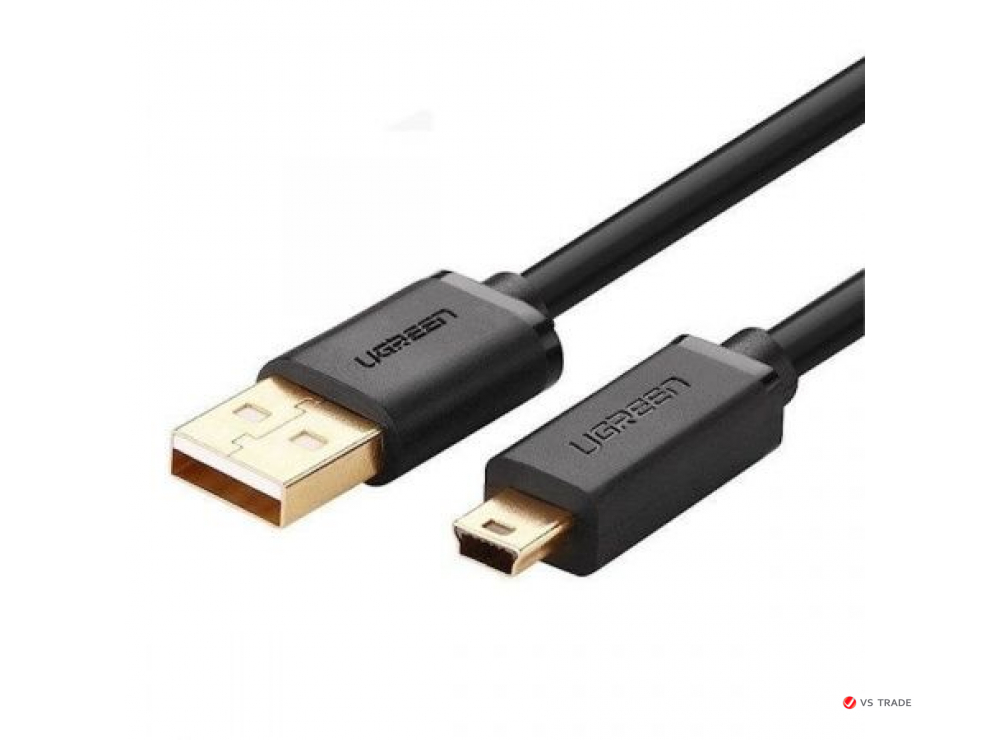Кабель Ugreen US132 USB 2.0 A Male to Mini 5 Pin Male Cable 1.5m Black 10385