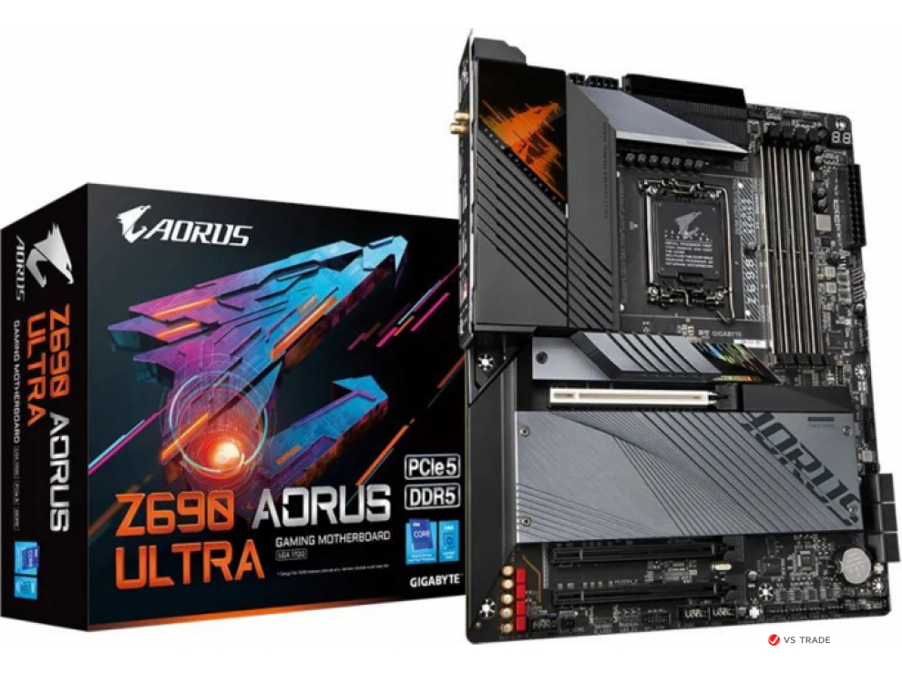 Сист. плата Gigabyte Z690 AORUS ULTRA, Z690, 1700, 4xDIMM DDR5, 3xPCI-E x16, M.2, 6xSATA, 2.5 GbE LAN, WIFI6, DP, BOX