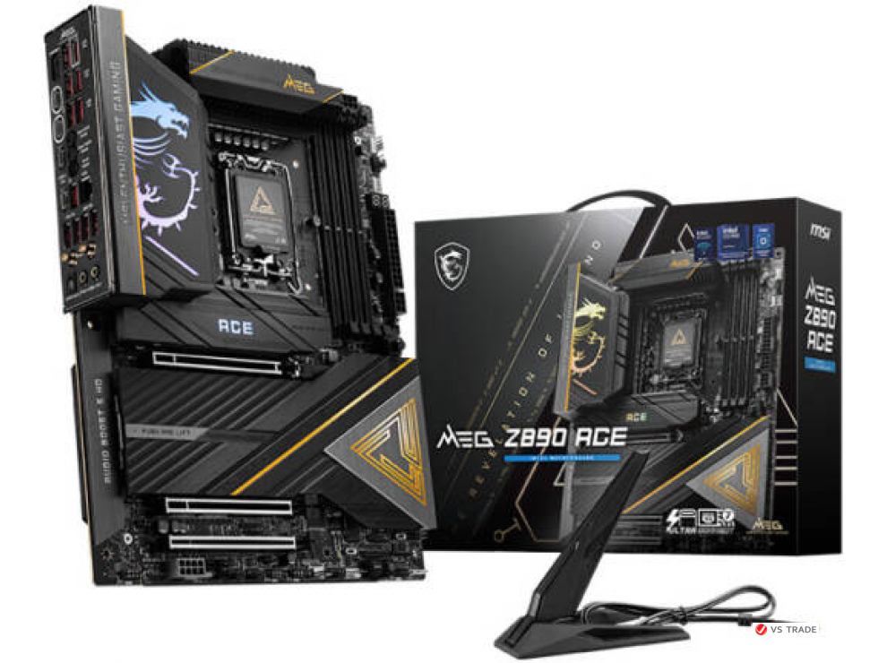 Сист.плата MSI MEG Z890 ACE, Z890, LGA1851, 4xDDR5, 3xPCI-E x16, M2, SATA, Thunderbolt, WIFI7, BOX