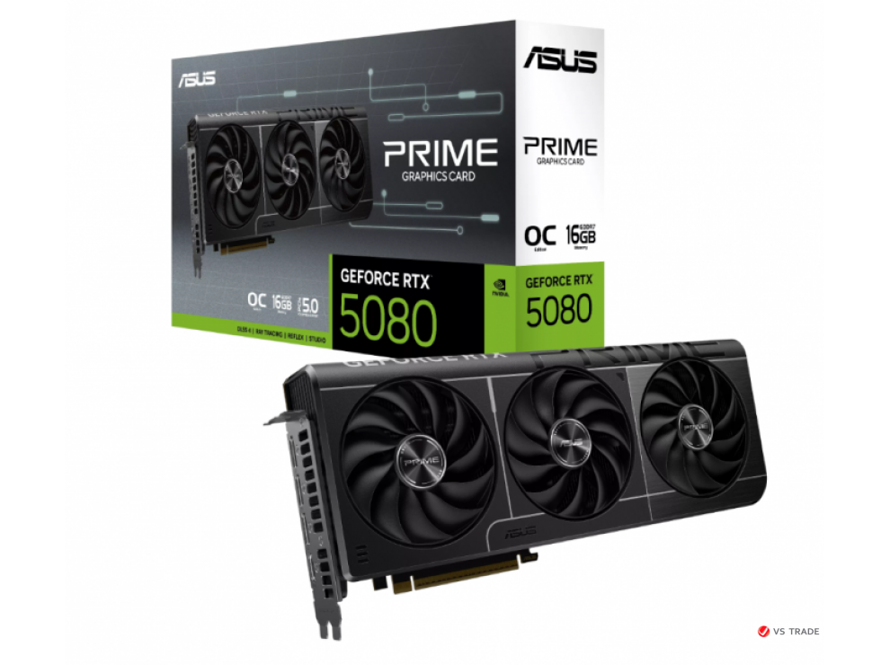 Видеокарта ASUS PRIME-RTX5080-O16G-EVO, RTX 5080, 16G OC GDDR7, 256bit, HDMI, DP, BOX