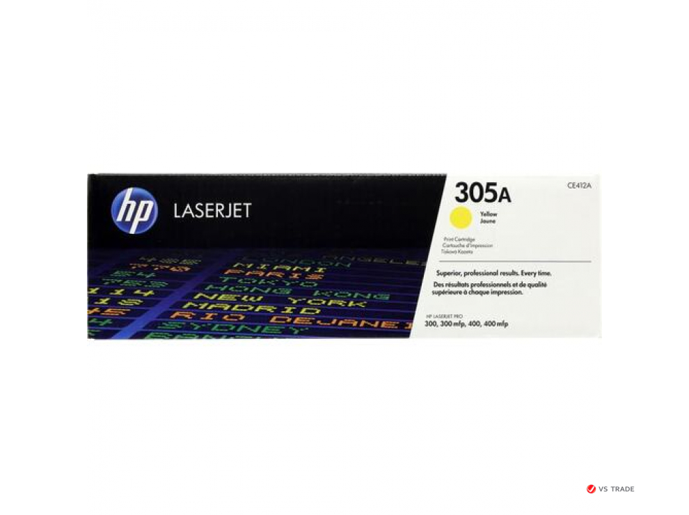 Картридж лазерный HP CE412A 305A, 300/300mlp, 400/400mlp, 2600 стр, желтый