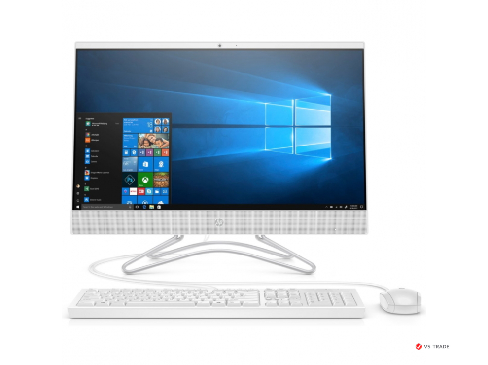 Моноблок HP 200G4 i3 10110U 21.5" AiO/8GB/256GB/W10p64/DVDWR/1yw/USB kdbamp;mouse/Wi-Fi+BT 4.2/RTF Card/Snow White/5MP Cam