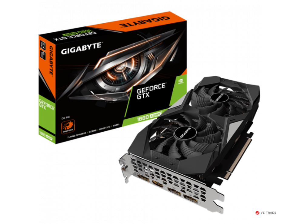 Видеокарта Gigabyte GTX 1660 Super {GV-N166SD6-6GD}, 6Gb/192bit GDDR6, HDMI 2.0, 3xDP 1.4, BOX