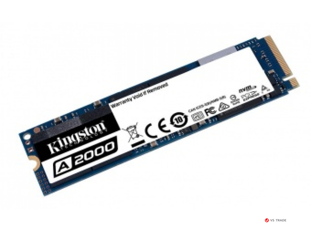 SSD-накопитель Kingston A2000 250Gb, NVMe PCIe Gen 3.0 x4, M2, 3D NAND, SA2000M8/250G