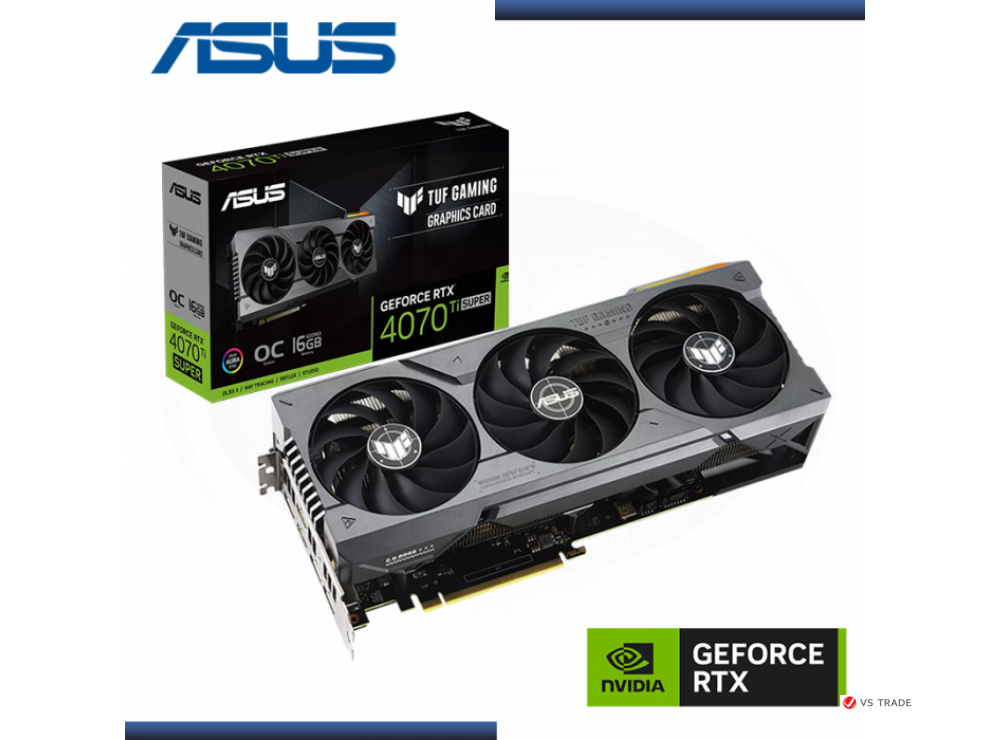 Видеокарта ASUS TUF-RTX4070TIS-16G-GAMING, 16Gb GDDR6X, 256 bit, 3xDP, 2xHDMI, BOX