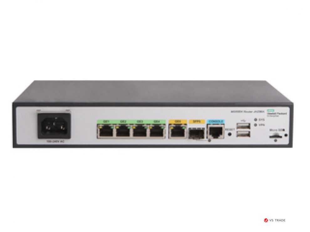 Маршрутизатор JH300A HPE FlexNetwork MSR958 1GbE and Combo 2GbE WAN 8GbE LAN Router (1xWAN, 8xLAN, 1xSFP GbE port)