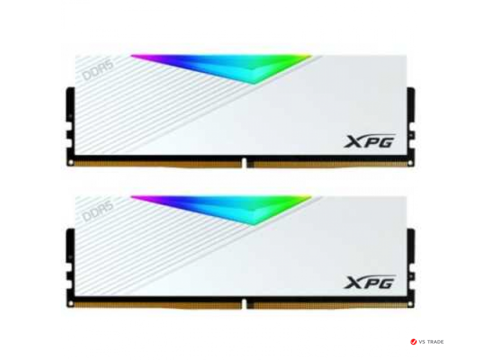 ОЗУ A-Data XPG Lancer RGB 32Gb (16x2) 6000MHz DDR5 DIMM, CL40, 1.35v,  AX5U6000C4016G-DCLARWH WHITE