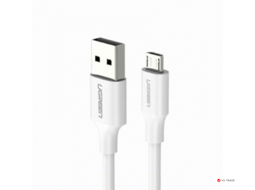 Кабель Ugreen US289 Micro USB Male To USB 2.0 A  Male Cable 2M (White), 60143