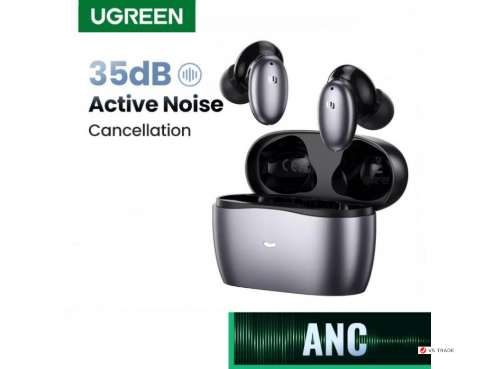 Гарнитура TWS UGREEN WS118 HiTune X6 ANC True Wireless Earbuds (Black), 90242
