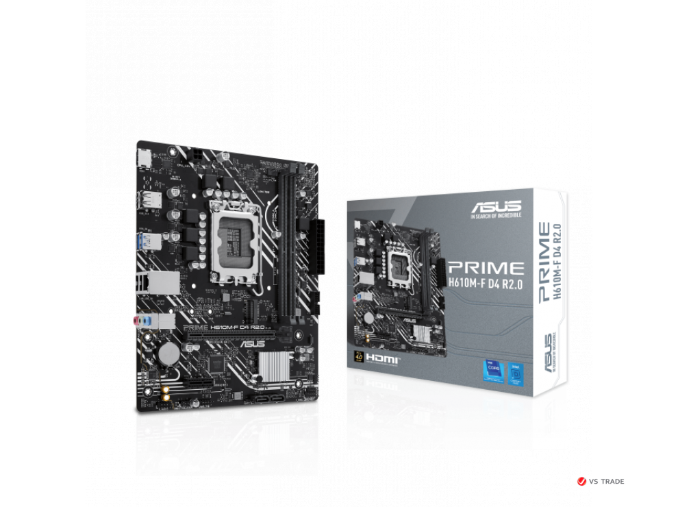Сист.плата ASUS PRIME H610M-F D4 R2.0, H610, 1700, 2xDDR4, PCI-E x16, M2, SATA, HDMI, BOX
