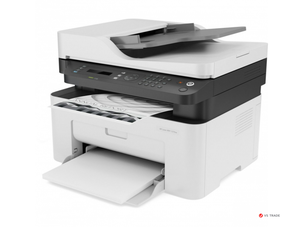 МФУ HP 4ZB84A Laser MFP 137fnw, печать 1200x1200dpi, копир 600x600dpi, сканер 1200x1200dpi, факс 300x300dpi, USB