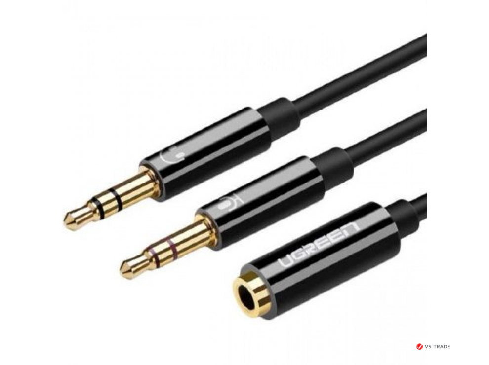 Аудиокабель Ugreen AV140 20898 Dual 3.5mm Male To 3.5mm Female Audio Cable Black