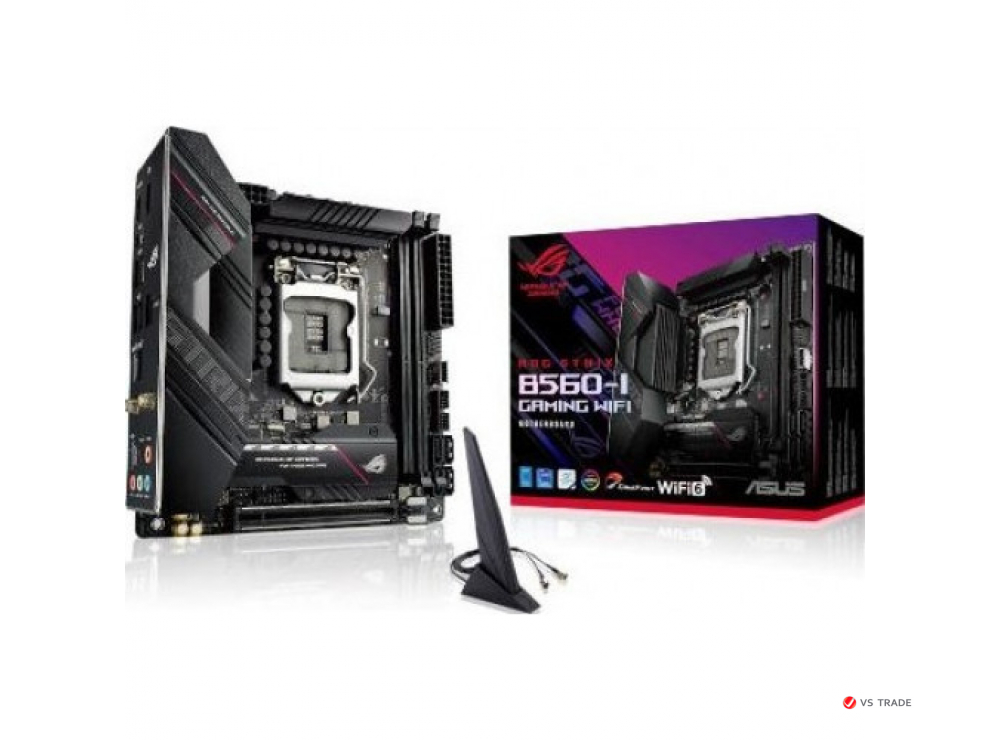 Сист. плата ASUS ROG STRIX B560-I GAMING WIFI, B560, 1200, 2xDIMM DDR4, PCI-E x16, M.2, 4xSATA, DP, HDMI, WiFi 6, BOX