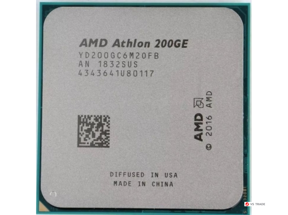 Процессор AMD Athlon 200GE, 3.2Gh(Max) , AM4, 2C/4T, 5MB(L2+L3), 35W, Radeon Vega Graphics OEM