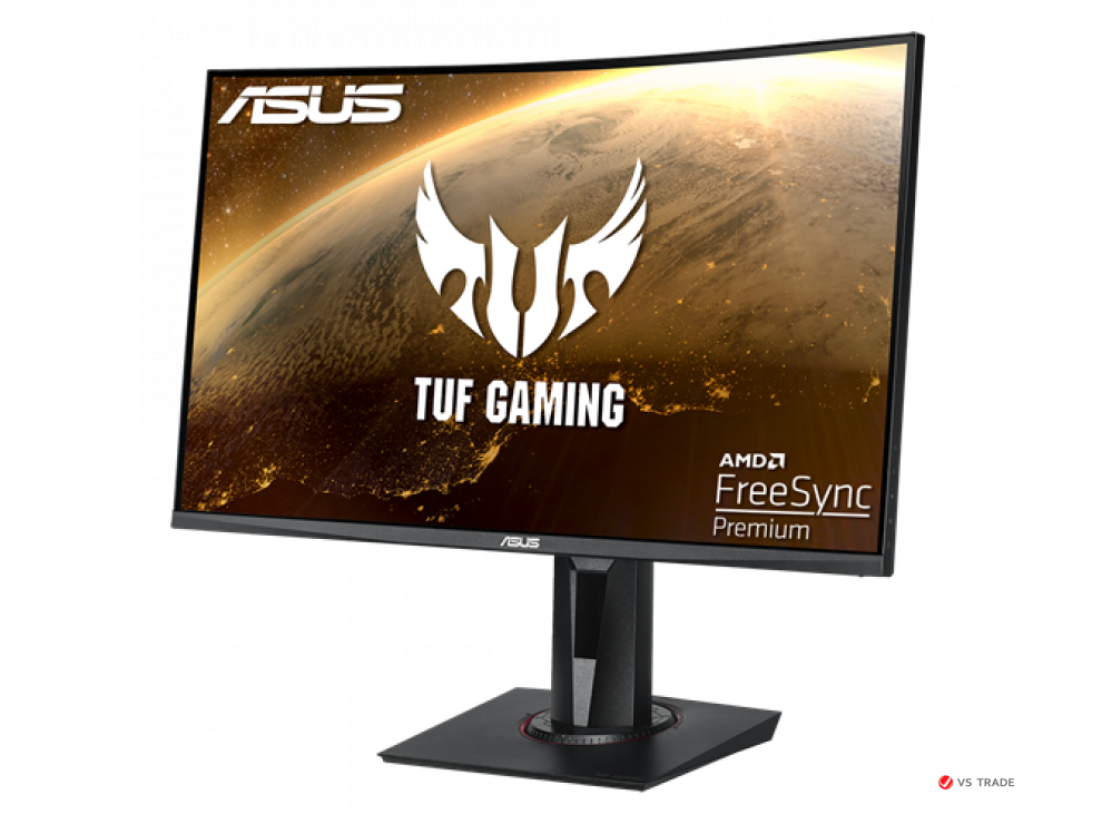 Монитор ASUS VG27VQ VA,27",16:9 FHD (1920x1080x165Hz),400cd/m2,3000:1,178/178,1ms,HDMI,DP,DVI,Sp 2W,Gaming,Black