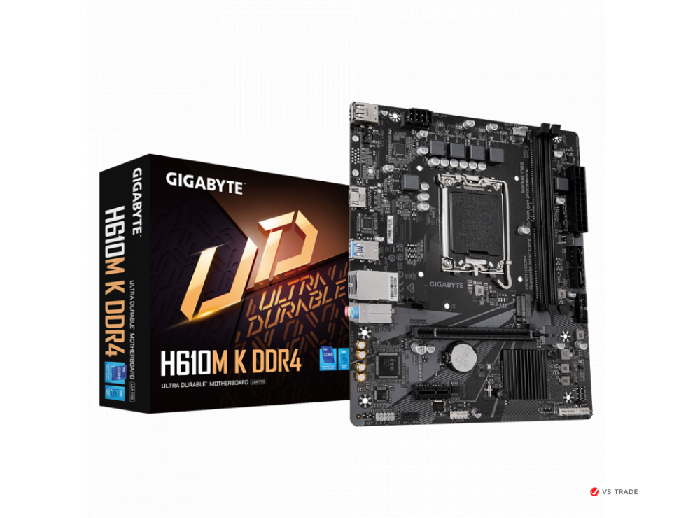 Сист.плата Gigabyte H610M K DDR4 2.0, H610, 1700, 2xDDR4, PCI-Ex16, PCI-Ex1, M.2, 2xSATA, HDMI, BOX