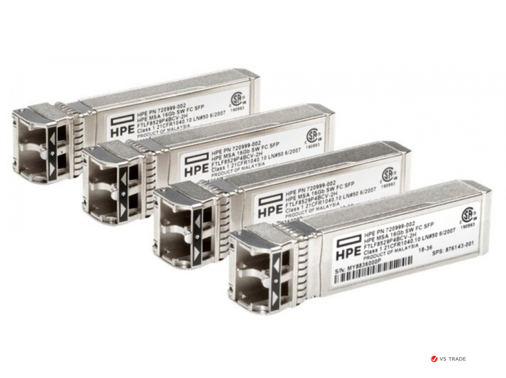 Комплект трансиверов C8R24B HPE MSA 16Gb Short Wave Fibre Channel SFP+ 4-pack Transceiver