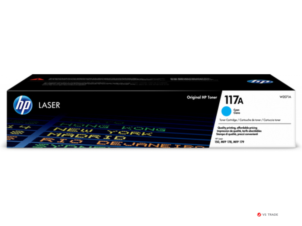 Оригинальный лазерный картридж HP 117A, голубой, W2071A