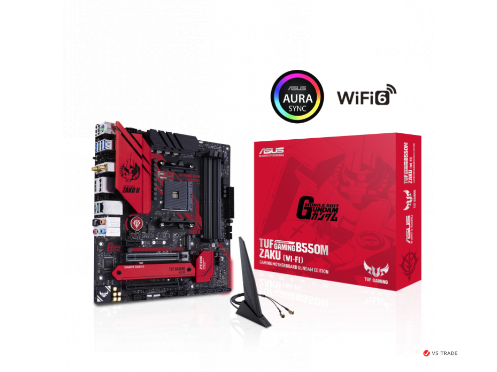 Сист. плата ASUSTUF GAMING B550M-ZAKU WIFI, B550, AM4, 4xDIMM DDR4, 2xPCI-E x16, 1xPCI-Ex1, M.2, 4xSATA, DP, HDMI, WIFI6