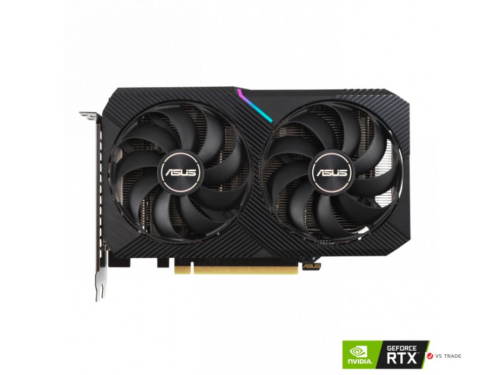 Видеокарта ASUS DUAL-RTX3050-O8G, 8Gb/128bit GDDR6, HDMI, 3xDP, HDCP, BOX