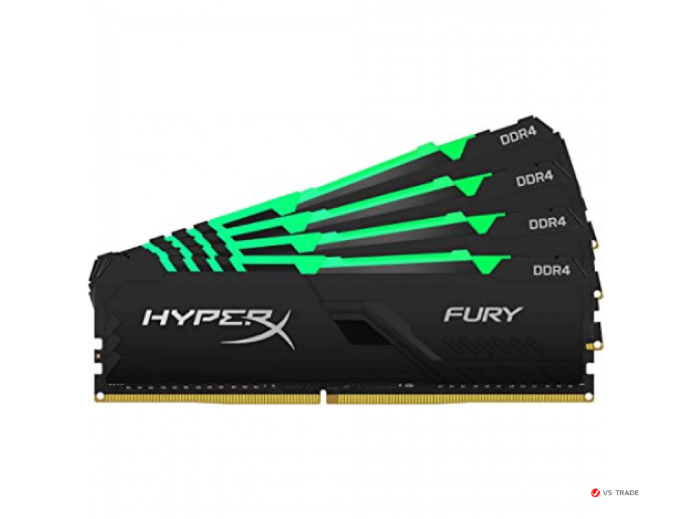 ОЗУ Kingston Hyper X Fury RGB 64Gb (16x4)/3600 CL18, 1.35V, HX436C18FB4AK4/64