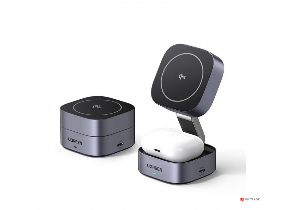CD226 Ugreen W702 35316 2-in-1/15W Magnetic Wireless Charger for IPhone + AirPods