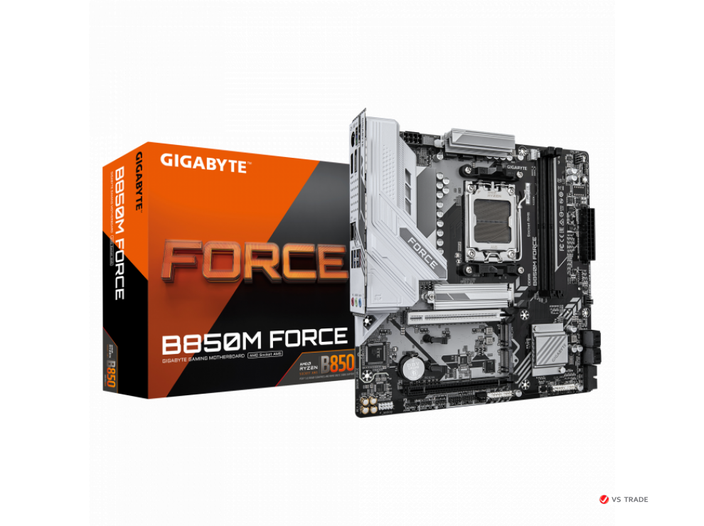 Сист.плата Gigabyte B850M FORCE, B850, AM5, 2xDDR5, 2xPCI-E x16, M2, SATA, DP, HDMI, BOX