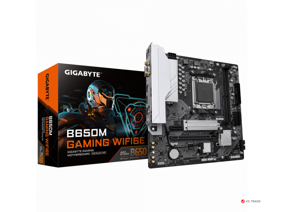 Сист.плата Gigabyte B650M GAMING WIFI6E 1.2, B650, AM5, 2xDDR5, PCI-E x16, PCI-Ex1, M2, SATA, D-Sub, HDMI, WIFI6E, BOX