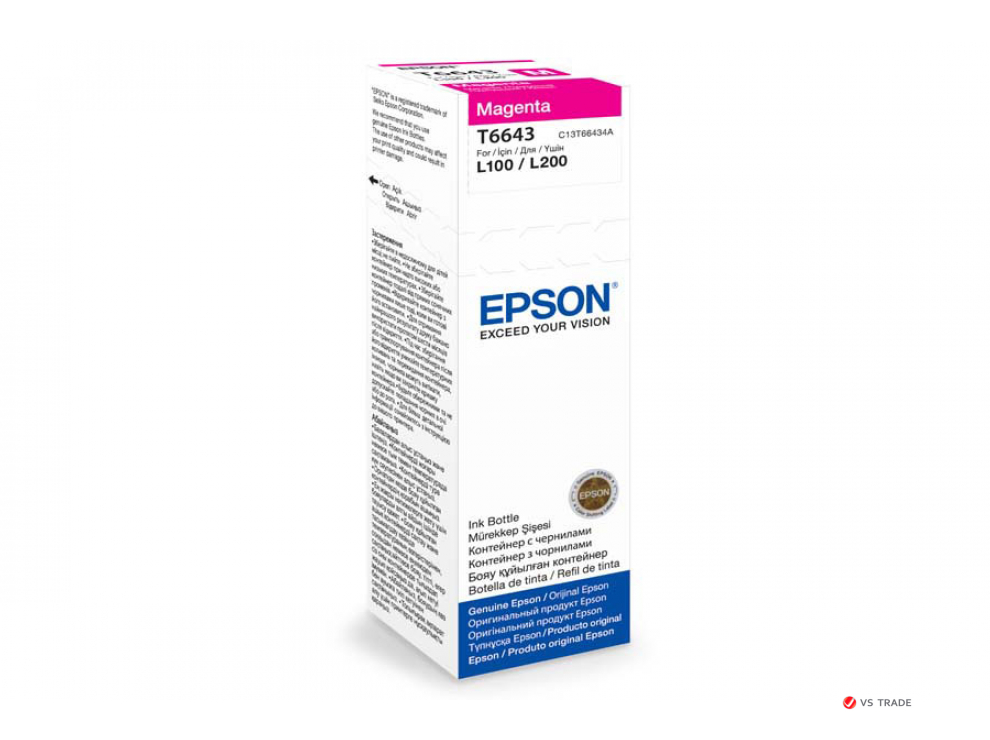 Контейнер с чернилами Epson C13T66434A L100/L200 Magenta 